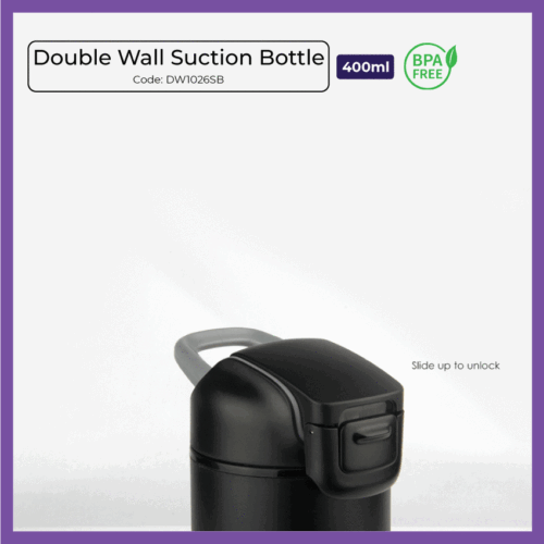 Double Wall Suction Bottle 400ml (DW1026SB) - Corporate Gift