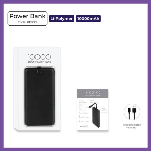 Li-Polymer Power Bank - 10000mAh (PB1001) - Corporate Gift