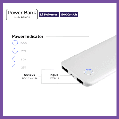 Li-Polymer Power Bank - 5000mAh (PB1002) - Corporate Gift