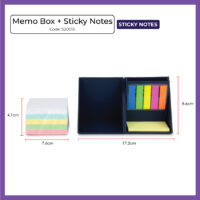 Memo Box w/ Sticky Notes & Page Marker Strips (S2001S)
