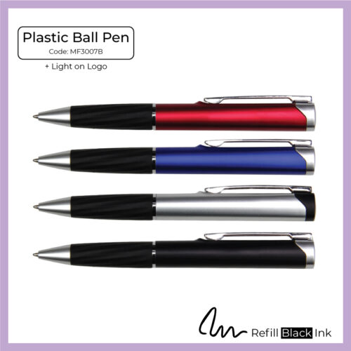 Plastic Ball Pen + Light on Logo (MF3007B) - Corporate Gift