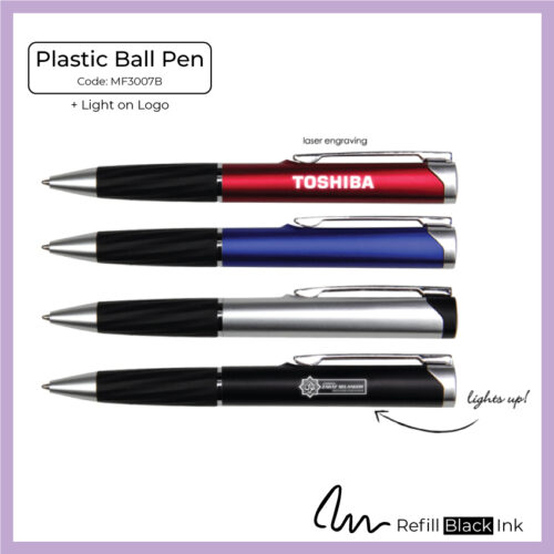 Plastic Ball Pen + Light on Logo (MF3007B) - Corporate Gift