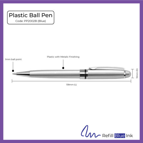 Plastic Ball Pen (PP2002B-Blue) - Corporate Gift