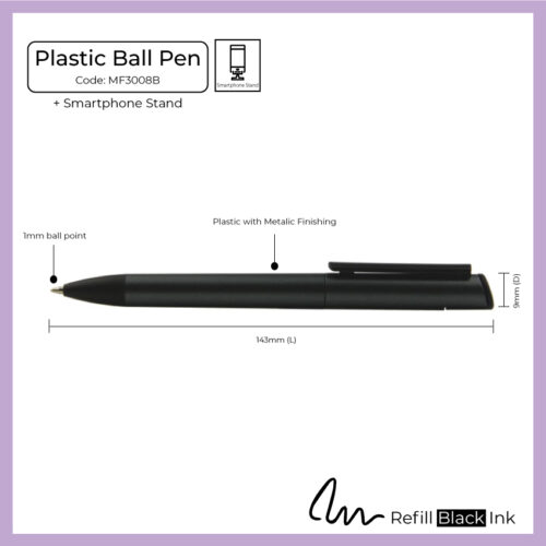 Plastic Ball Pen + Smart Phone Stand (MF3008B) - Corporate Gift