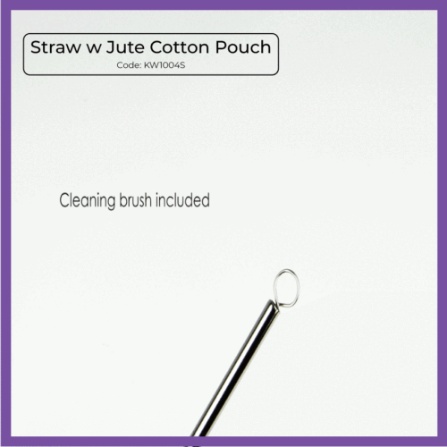 Straw Set w Jute Cotton Pouch (KW1004S) - Corporate Gift