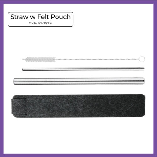 Straw with Felt Pouch (KW1003S) - Corporate Gift