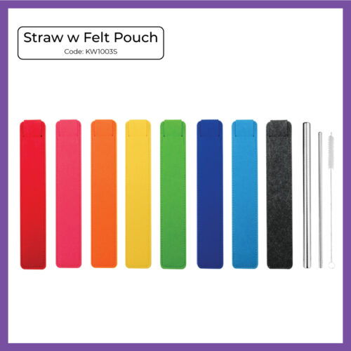 Straw with Felt Pouch (KW1003S) - Corporate Gift