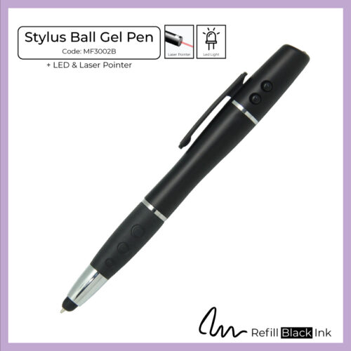Stylus Ball Gel Pen + LED Light + Laser Pointer (MF3002G) - Corporate Gift