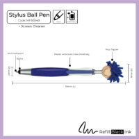 Stylus Plastic Ball Pen + Screen Cleaner (MF3004B)