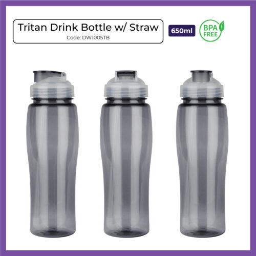 Tritan Drink Bottle w Straw 650ml (DW1005) - Corporate Gift