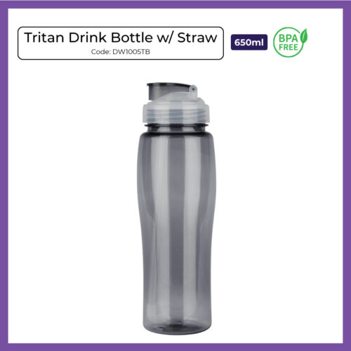 Tritan Drink Bottle w Straw 650ml (DW1005) - Corporate Gift